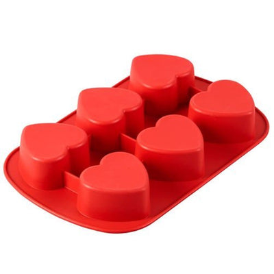 6 cavity silicone mould mini hearts