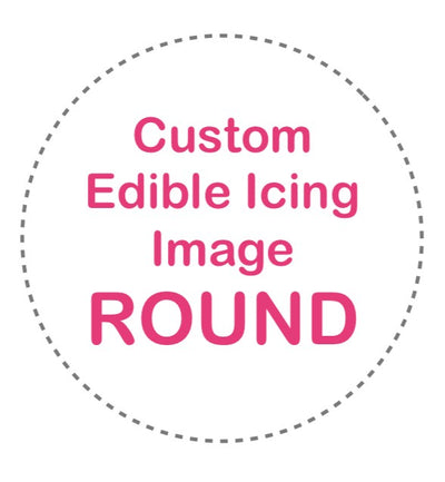 Custom edible icing image 20cm ROUND with design work