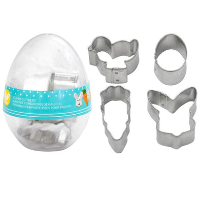 Mini cookie cutter set 4 Easter shapes in egg container