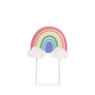 Pastel 12cm Rainbow candle with picks