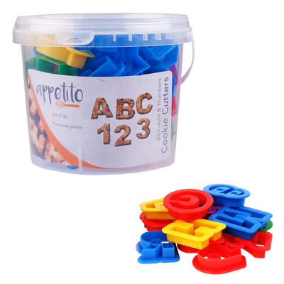 ABC and 123 alphabet and number Cutters 36 piece Set