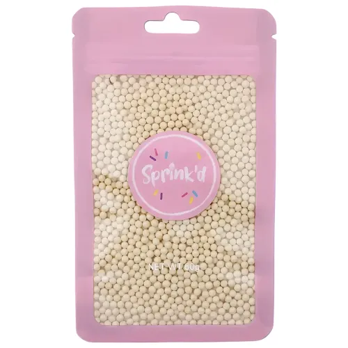 2mm sugar pearls Pearlised shimmer Ivory 60g