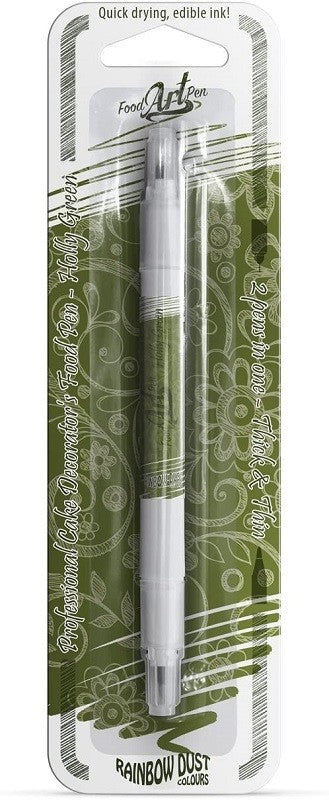 SPECIAL B/B END 2023 Edible marker pen Holly green Double ended thick and thin