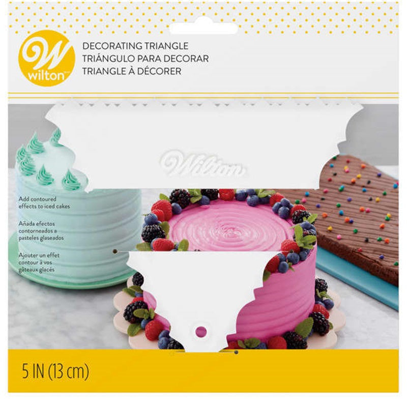 Decorating triangle comb scrape textured patterns in buttercream ...