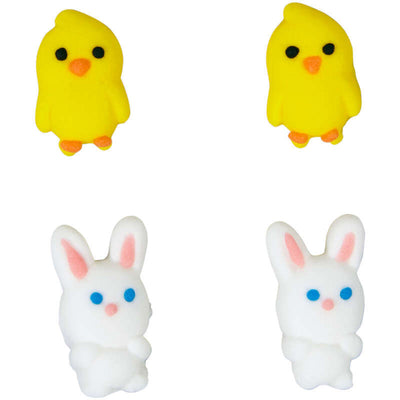 Mini chicks and bunny rabbit sugar icing decorations