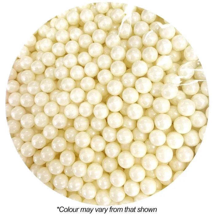 BULK 8mm sugar pearls Pearlised shimmer Ivory 500g