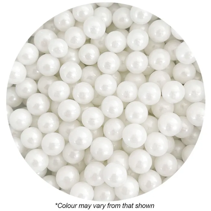 8mm sugar pearls Pearlised shimmer White 60g