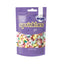 Arcoiris Sprinkle blend medley with pastel ice cream cones, shimmering pearls, rods, confetti and mini beads in soft pink, mint, lemon, lilac and cream in retail pouch packaging