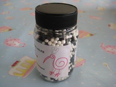 SPECIAL B/B 8/24 Sugar Pearls Black and White pearl lustre 4 to 5mm