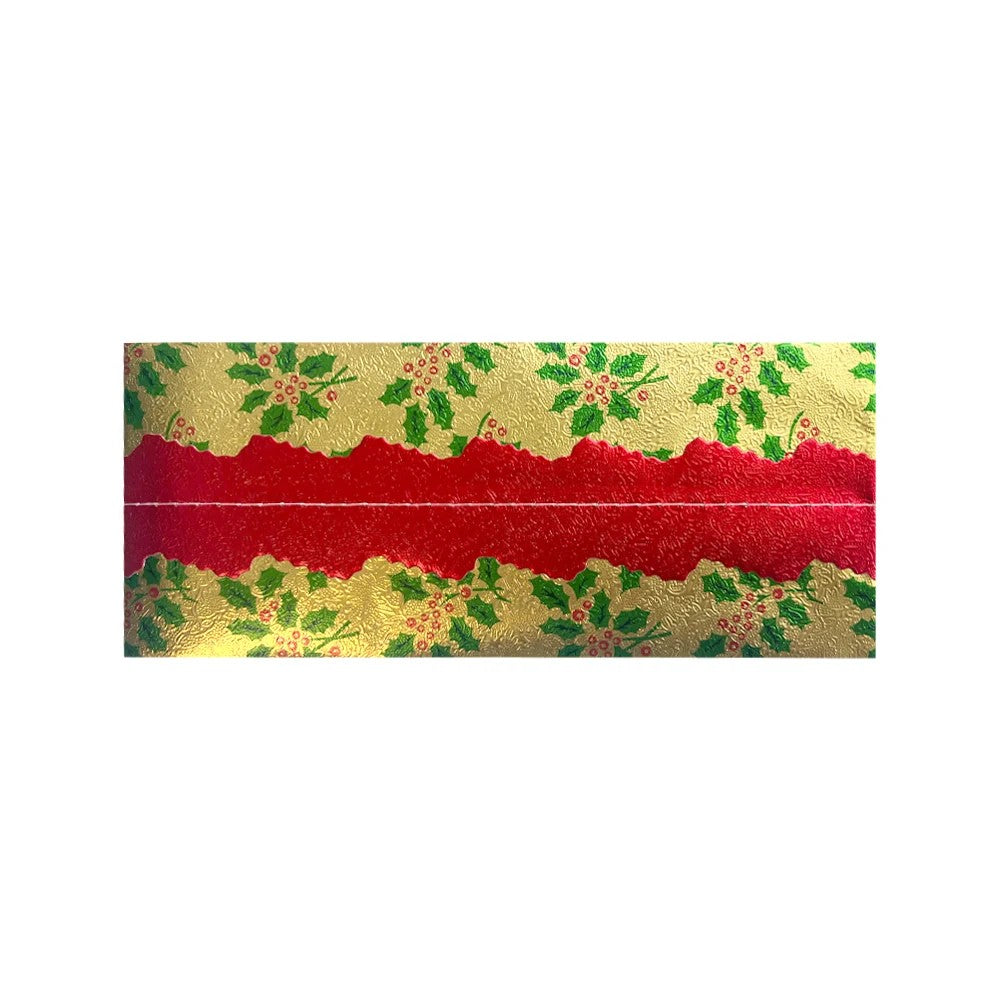 Christmas patterned cake frill embossed foil choose your colour