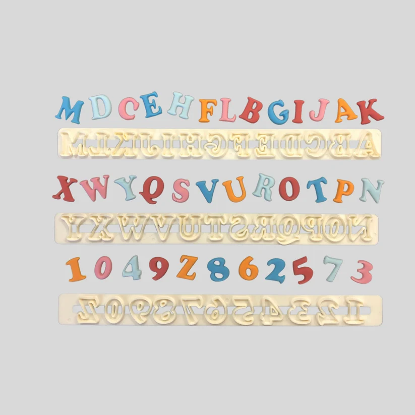 art deco font cutter set with gumpaste icing examples