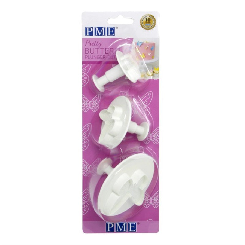 PME Plunger Cutters – Veined Mini Butterfly (set of 3) – Cakers World PME Plunger Cutters – Veined Mini Butterfly (set of 3) – Cakers World