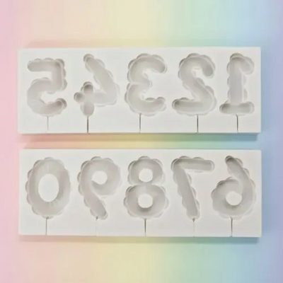 Balloon Numbers silicone mould (groove for pick during moulding)