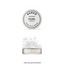 BARCO Pearl Food Dust lustre powder shown with its round silver lid above and a small clear jar filled with white powder below on a white background.