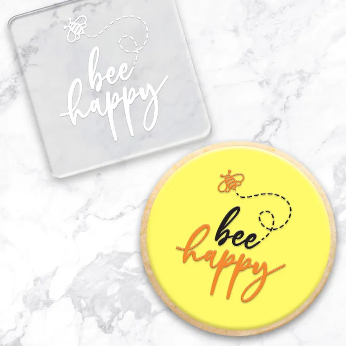 example cookie using the bee happy debosser