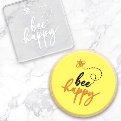 example cookie using the bee happy debosser
