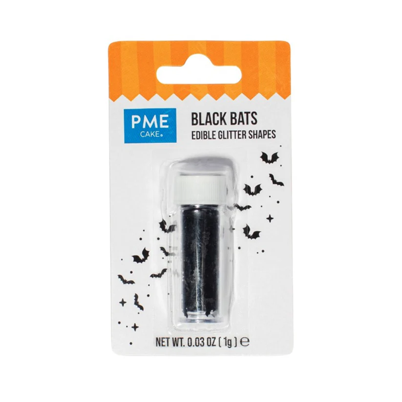 Edible glitter shapes Black Bats by PME