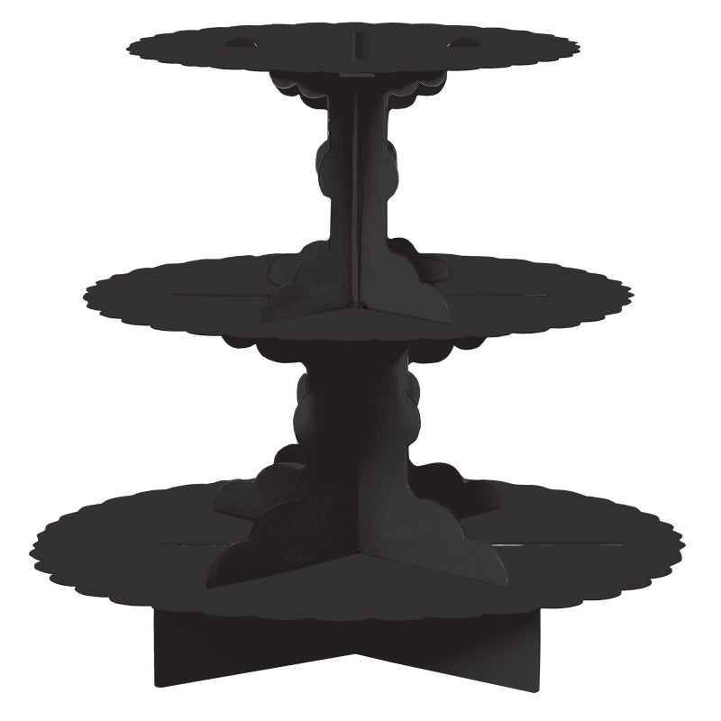 3 TIER CUPCAKE TREAT STAND Black