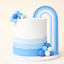 Blue Rainbow cake topper