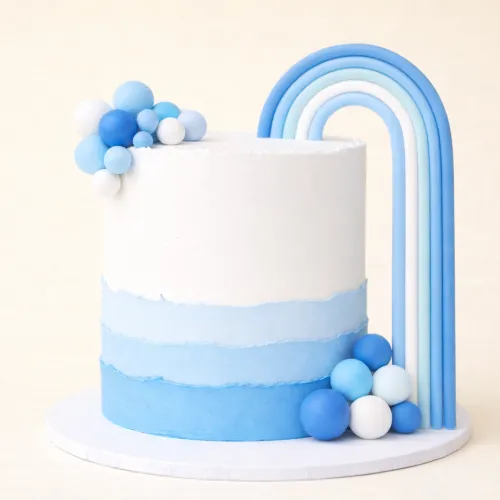 Blue Rainbow cake topper