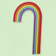Bright Rainbow cake topper