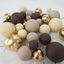Brown, cream & gold foam ball deco toppers 32 pieces