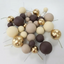 Brown, cream & gold foam ball deco toppers 32 pieces
