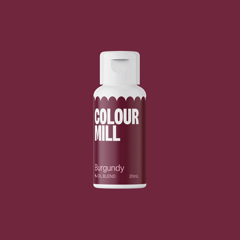 Burgundy oil based food colouring bottle