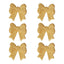 Gold glittery bow-shaped icing decorations