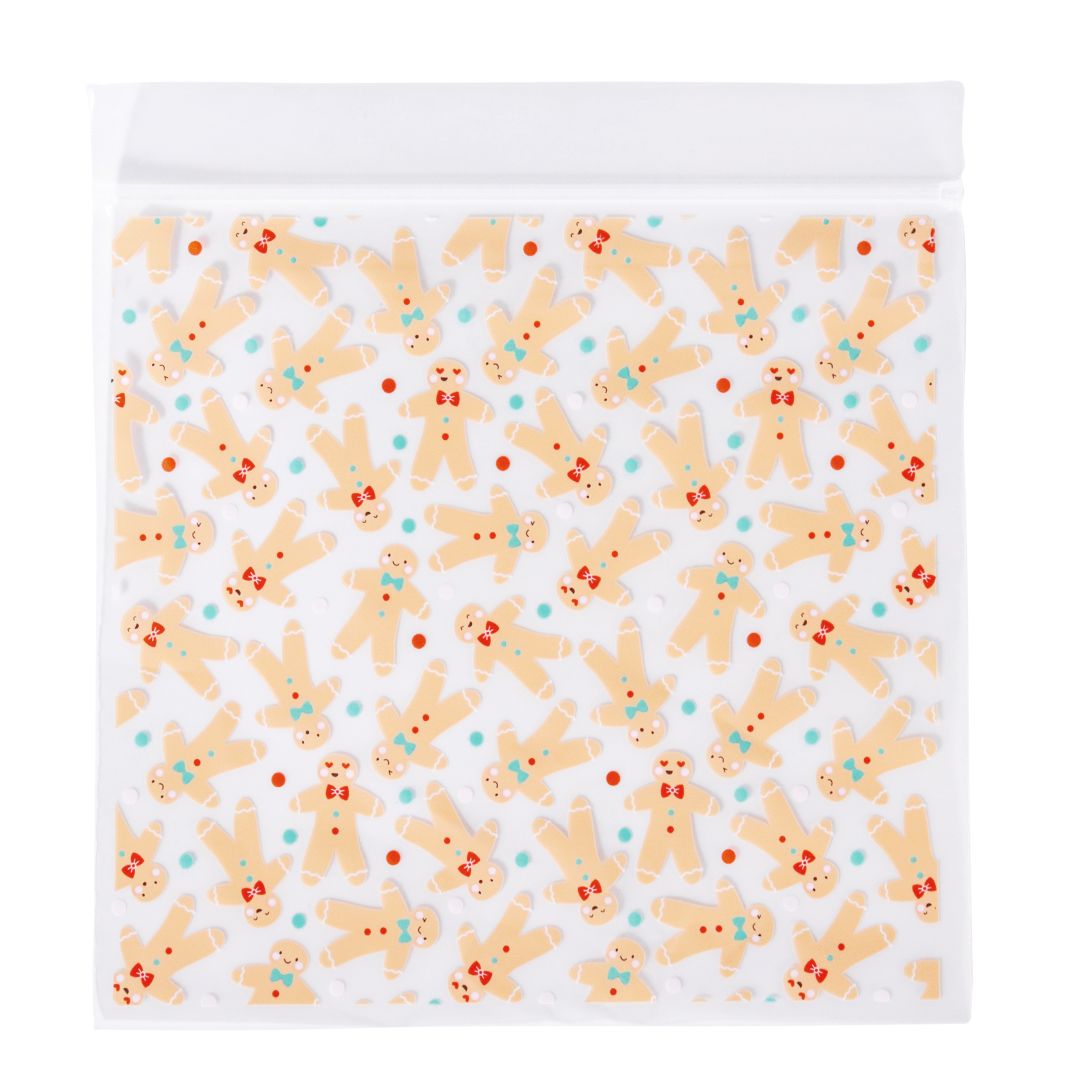 Resealable Gingerbread men Treat Bags