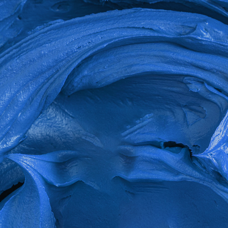 cobalt colouring mixed in to buttercream icing