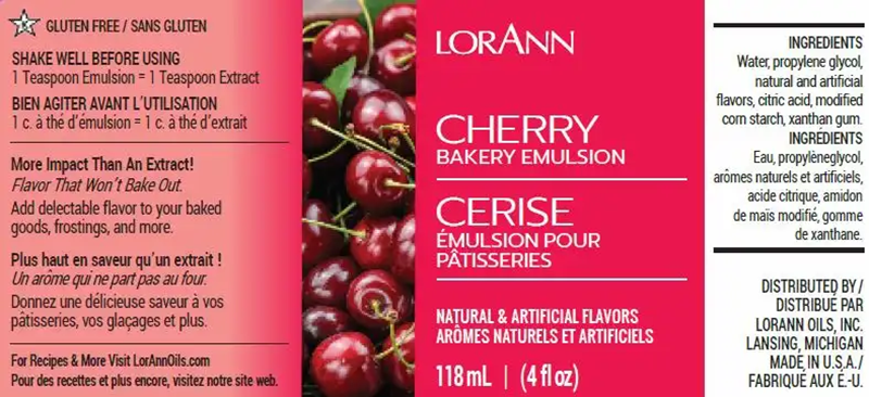 Cherry Emulsion flavouring 4oz 118ml Lorann