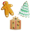 Christmas Delights set 3 cookie cutters by PME Tree Gingerbread man & gift