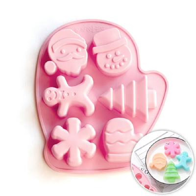 Christmas mitten assorted Christmas icons mini bite size cakes silicone mould