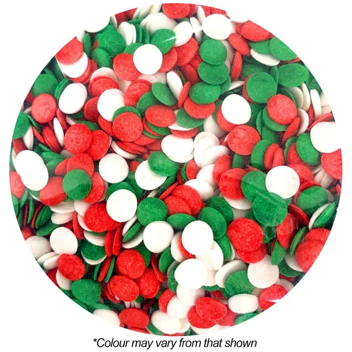 Christmas red, green and white confetti sequins