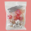 Clear silver and red balls with butterflies and fan decoration set