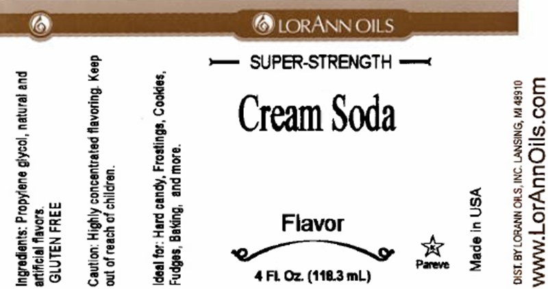 LorAnn Oils Super-Strength Cream Soda flavor label