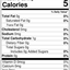 Nutrition facts label for a small serving size