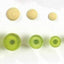 plastic stamp examples next to icing flower centres in 6 sizes