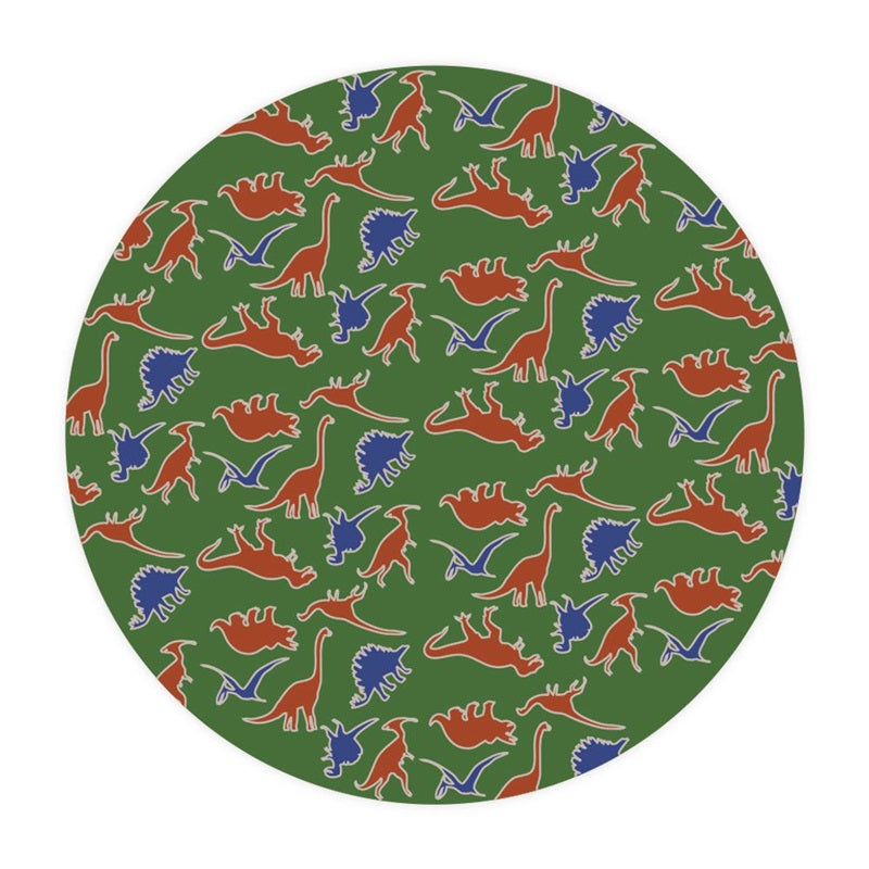 Dinosaur cupcake papers pattern #2 Green paper with Blue and Orange Dinosaurs