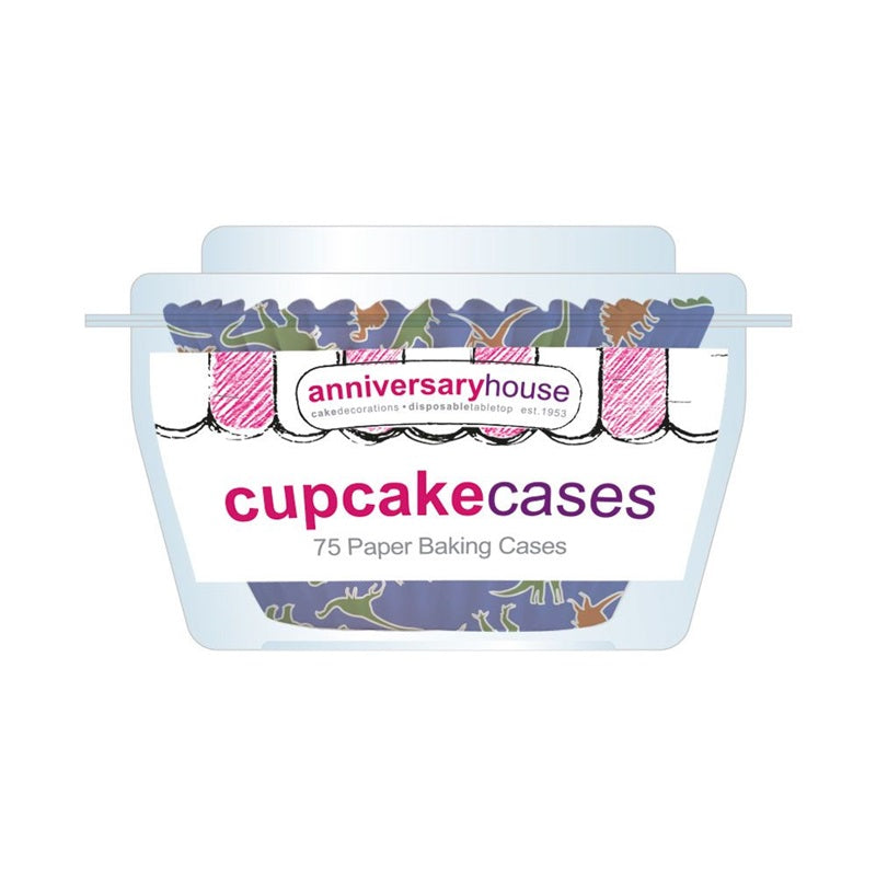Dinosaur cupcake papers pack of 75