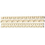 Three long cream-colored plastic trim pieces with repeating arch and rectangular patterns, shown horizontally on a plain white background.