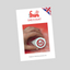 A printed card or booklet cover for Fmm DAB-A-DUST, shown at a slight angle on a light gray background. The card features the Fmm logo, a small Union Jack corner badge, and a central photo of a hand pressing a white DAB stick into red powder.