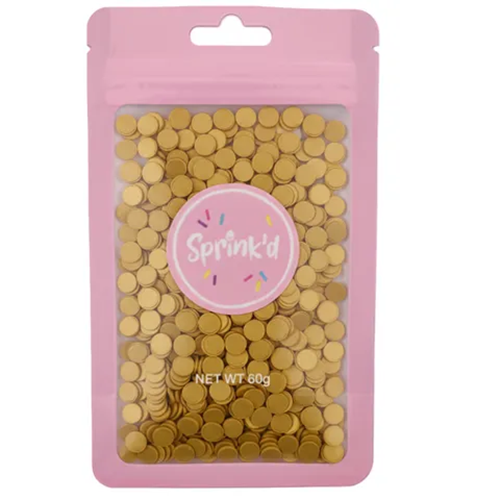 Gold metallic confetti sequins sprinkles sprinkles 7mm 60g