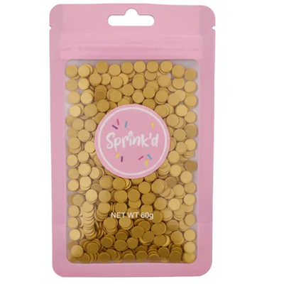 Gold metallic confetti sequins sprinkles sprinkles 7mm 60g
