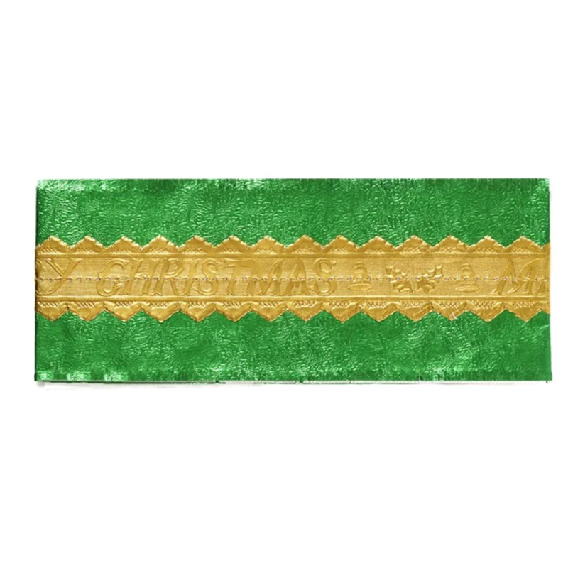 Christmas "Merry Christmas message" cake frill embossed foil choose your colour - green option