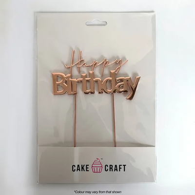 Rose Gold METAL CAKE TOPPER HAPPY BIRTHDAY style No1
