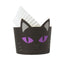 Black cat-themed cupcake papers with purple eyes