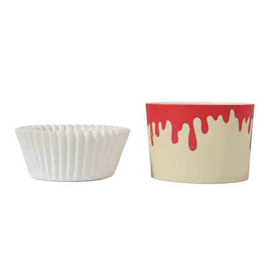Dripping blood straight sided cupcake papers baking cups