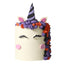 Halloween Unicorn-shaped cake with colorful decorations